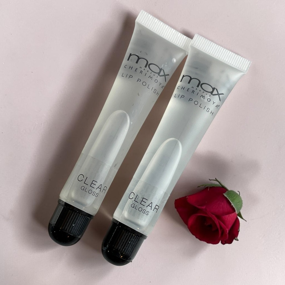 Max Makeup Cherimoya Lip Polish 0.5oz Clear Gloss New Sealed 2-Pack